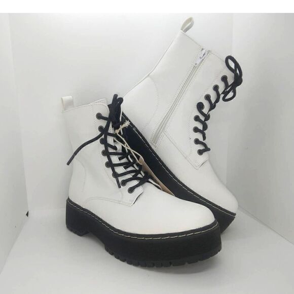 Sincerely
Jules NEW Designer Women's White Laceup/Zipper Combat Boots-sz. 8 1/2 - Picture 1 of 6